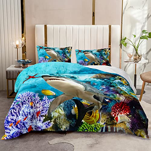 Shark Duvet Cover Twin Size Bedding Set