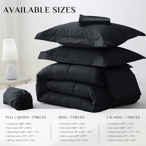 JOLLYVOGUE Ultra-Soft 7-Piece Queen Comforter Set