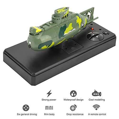 Mini RC Submarine Toy, Green, 6 Channel