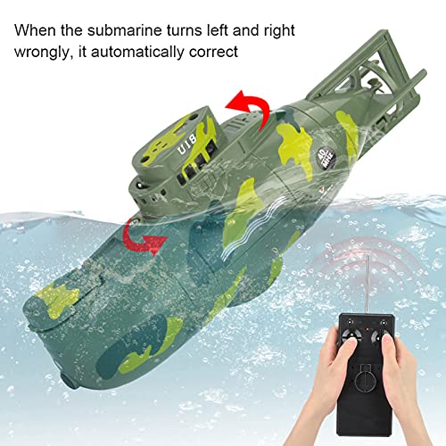 Mini RC Submarine Toy, Green, 6 Channel