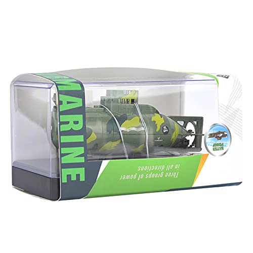 Mini RC Submarine Toy, Green, 6 Channel