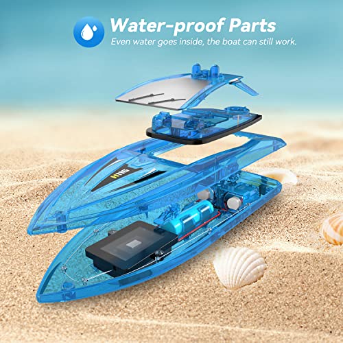 2Pack LED Light RC Boat for Kids - Waterproof, Rechargeable