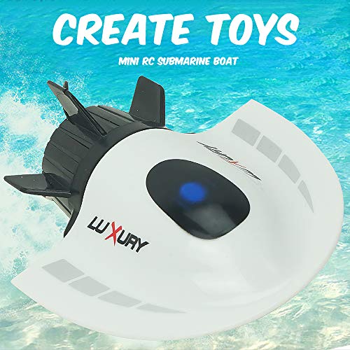 White GoolRC Mini RC Submarine Boat: Remote-Controlled Diving Toy