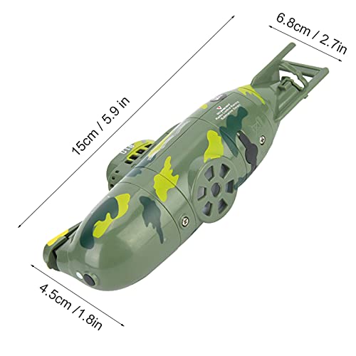 Mini RC Submarine Toy, Green, 6 Channel