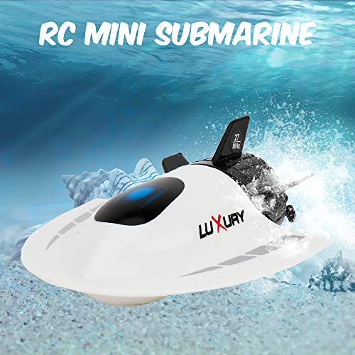 White GoolRC Mini RC Submarine Boat: Remote-Controlled Diving Toy