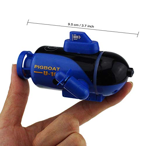 Mini RC Submarine Remote Control Waterproof Toy (Blue)