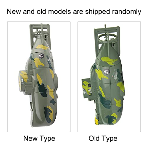 Mini RC Submarine Toy, Green, 6 Channel