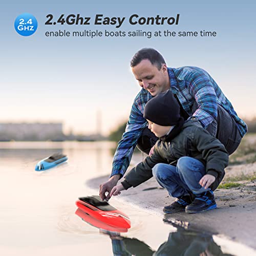 Tollcy 2Pack RC Boats for Kids - Fast & Waterproof