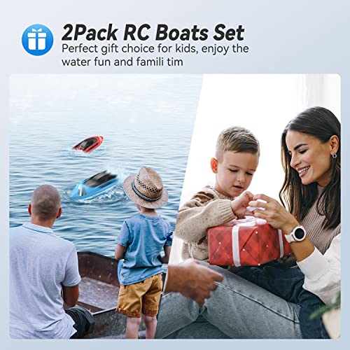 Tollcy 2Pack RC Boats for Kids - Fast & Waterproof