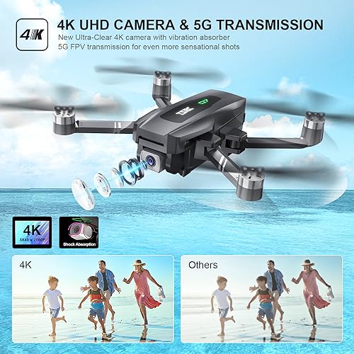 4K UHD Camera GPS Drone: Foldable Quadcopter