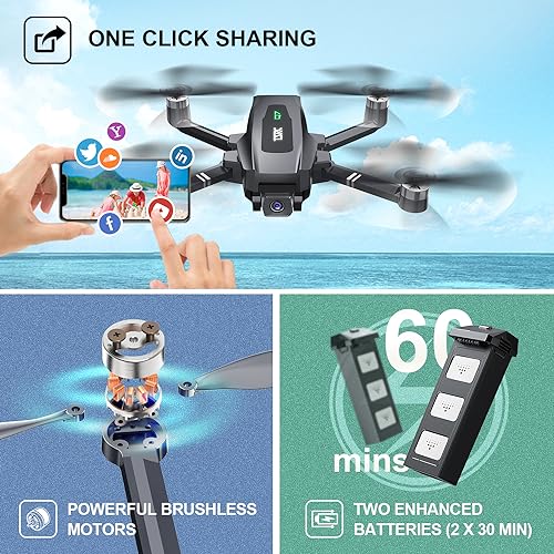 4K UHD Camera GPS Drone: Foldable Quadcopter