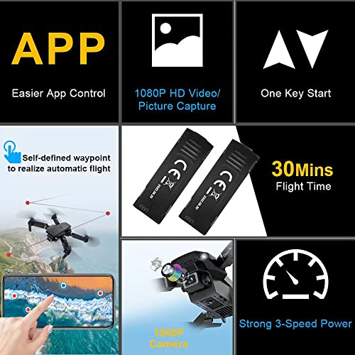 VISNEE 1080P Drone with Camera: 2K UAV, 2 Batteries