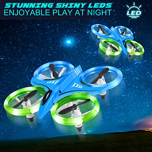 LED Night Lights Drone, One Key Take Off Landing