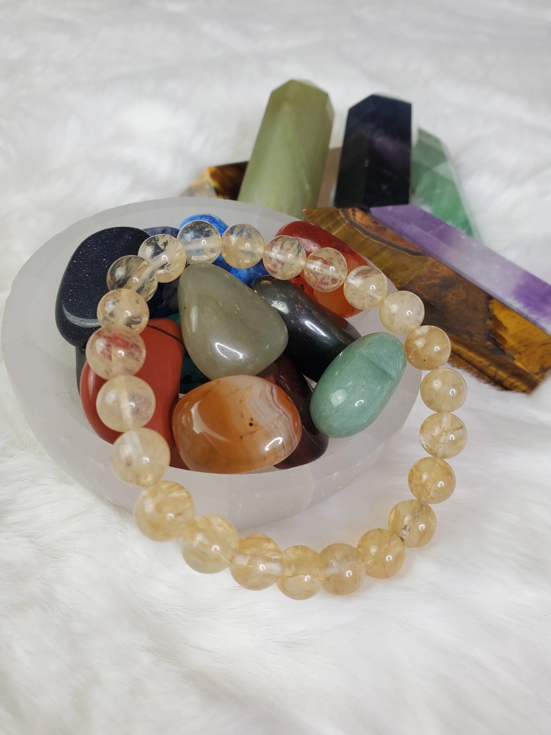 Handmade Citrine Stone Solar Plexus Chakra Meditation Bracelet