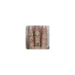 Bohemian Stackable Emerald Crystal Gold Midi Ring Set