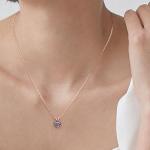 June Birthstone Solitaire Heart Cut Alexandrite Necklace