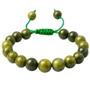Green Jade Protection Healing Crystal Adjustable Bracelet Unisex