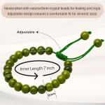 Green Jade Protection Healing Crystal Adjustable Bracelet Unisex