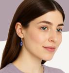 AeraVida Vintage Lapis Teardrop Birthstone Earrings Silver