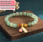 Green Jade Citrine Beads Charm Bracelet Healing Chain