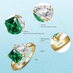 Emerald Toi Et Moi Ring Sterling Silver Gold Plated