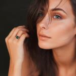 Emerald Cut CZ Solitaire Ring, 18K Gold Plated