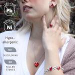 Rainbow Blue Birthstone Heart Pendant Necklace - Gift for Her