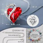 Rainbow Blue Birthstone Heart Pendant Necklace - Gift for Her