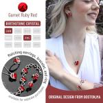 Rainbow Blue Birthstone Heart Pendant Necklace - Gift for Her