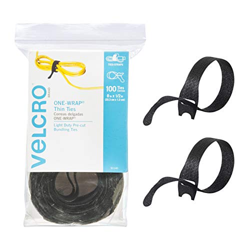 VELCRO ONE-WRAP Cable Ties - 100 Pack Black