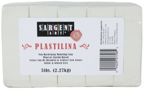 Sargent Art Plastilina Modeling Clay, 5-Pound, White 