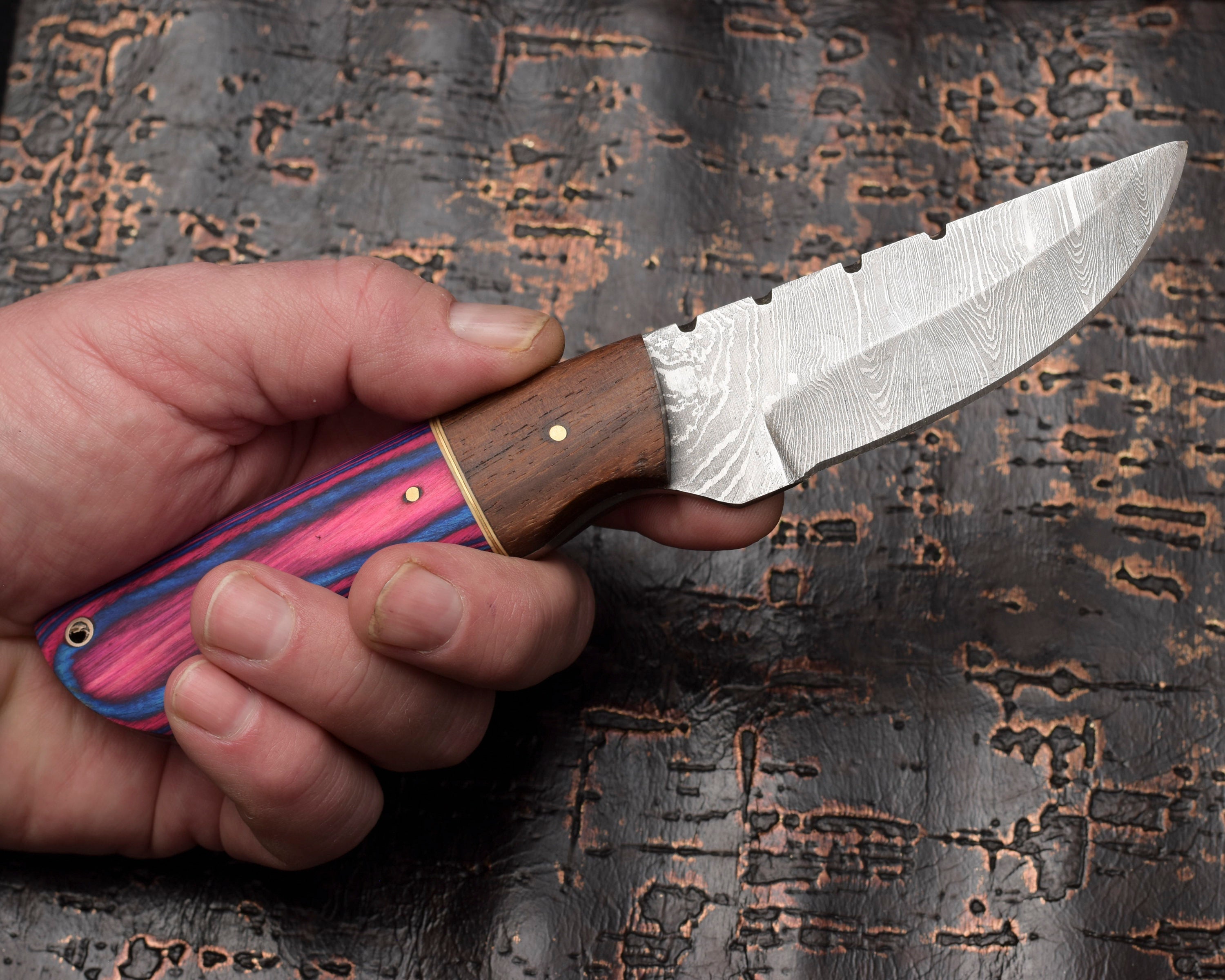 Handmade Damascus Survival Knife: Tactical Prepper Tool