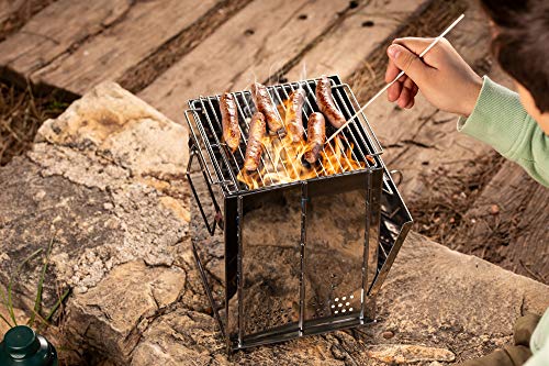 Wood Burning Camp Stove, Foldable Grill (Aluminum 1)