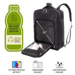 Aerolite 40x30x15 Maximum Size for British Airways, Air France and KLM Hand Cabin Luggage Approved Travel Carry On Under Seat Backpack Also Suitable for Other Airlines with 2 Year Guarantee, Black