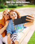 4K 64MP Digital Camera with WiFi, 180° Flip Screen, 16X Digital Zoom, Vlogging Camera for YouTube with Flash, Compact Camera with 32GB SD Card, 2 Batteries