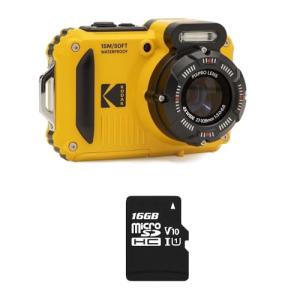 KODAK Pixpro WPZ2 Pack + 1 SD Card, Compact Digital Camera 16 m Pixels, Waterproof to 15 m, Shockproof, 720p Video, 2.7 LCD Screen – Li-ion Battery – Yellow