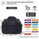 Aerolite 40x30x20 Wizz Air Maximum Size Eco-Friendly Cabin Bags with Air Cushioned Shoulder Strap Carry On Holdall Also Approved for Easyjet, Eurowings and Many More Airlines with 5 Year Guarantee