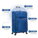 Aerostar Carry-on 20" Lightweight Soft Expandable Suitcase, Hand Luggage 4 Wheels & Combination Lock, 55x35x20cm | Accepted All Airlines easyjet, RyanAir, British Airways (Royal Blue, 32 litres)