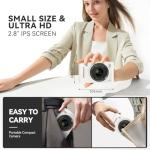 Digital Camera with 64GB SD Card, 4K Digital Compact Cameras - 2.8'' Large Screen, 16X Digital Zoom, Autofocus, Anti Shake, Rechargeable Mini Vlogging Camera for Kids Beginners Students (White)