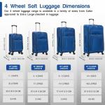 Aerostar Carry-on 20" Lightweight Soft Expandable Suitcase, Hand Luggage 4 Wheels & Combination Lock, 55x35x20cm | Accepted All Airlines easyjet, RyanAir, British Airways (Royal Blue, 32 litres)