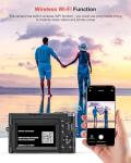 CAMKORY Digital Camera 4K 64MP Newly Upgraded Vlogging Camera with WiFi Function for Youtube with 180° Flip Screen, 16X Digital Zoom Compact Digital Camera with 32GB Card, 2 Batteries for Beginners
