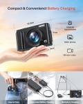 CAMKORY Digital Camera 4K 64MP Newly Upgraded Vlogging Camera with WiFi Function for Youtube with 180° Flip Screen, 16X Digital Zoom Compact Digital Camera with 32GB Card, 2 Batteries for Beginners
