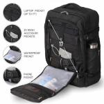 Aerolite Large 39L 3-in-1 Travel Backpack, Fits up to 17in Laptop, Carry On Hand Cabin Luggage Rucksack Satchel Holdall Daypack Weekend Flight Bag for Travel Work School Office, 55x35x20cm, Black