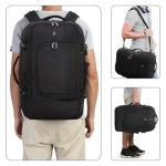 Aerolite Large 39L 3-in-1 Travel Backpack, Fits up to 17in Laptop, Carry On Hand Cabin Luggage Rucksack Satchel Holdall Daypack Weekend Flight Bag for Travel Work School Office, 55x35x20cm, Black
