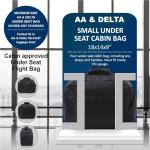 Aerolite 18x14x9” AA and Delta Maximum Size Cabin Bags with 5 Year Guarantee Foldable Carry On Premium Bag Holdall Small Lightweight Cabin Luggage Under seat Flight Travel Duffel Bag