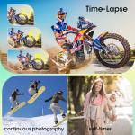 Digital camera, 4K 64MP Compact Digital Camera with Autofocus and Macro Function, 180° flip-up screen portable selfie cameras for photography and video with 32GB SD Card for Beginners Teens