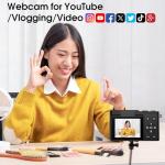 Digital camera, 4K 64MP Compact Digital Camera with Autofocus and Macro Function, 180° flip-up screen portable selfie cameras for photography and video with 32GB SD Card for Beginners Teens