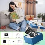 Digital camera, 4K 64MP Compact Digital Camera with Autofocus and Macro Function, 180° flip-up screen portable selfie cameras for photography and video with 32GB SD Card for Beginners Teens