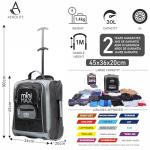 Aerolite MiniMAX 30L EasyJet 45x36x20 Maximum Size Cabin Hand Luggage Under Seat Trolley Backpack Carry On Cabin Hand Luggage Bag with 2 Year Warranty Black