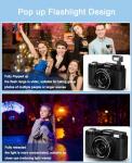 Digital Camera, 5K 64MP Cameras for Photography with WiFi, 64GB Card, Autofocus, Adjustable flashlight, 18X Zoom 180°Flip Screen Compact Travel Vlogging Camera for Youtube Beginners, Wide & Macro Lens